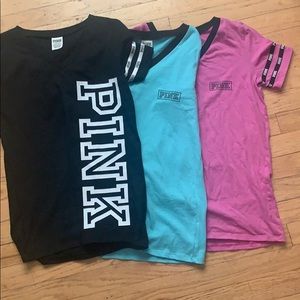 3 excellent condition PINK tees.  Take all for $20